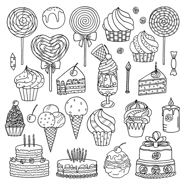 Słodycze kolekcja ilustracji — Zdjęcie stockowe