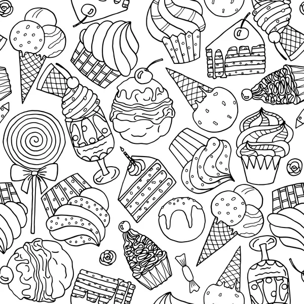 Płynny wzór ze słodyczami — Zdjęcie stockowe