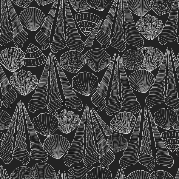 Seamless background with sea shells