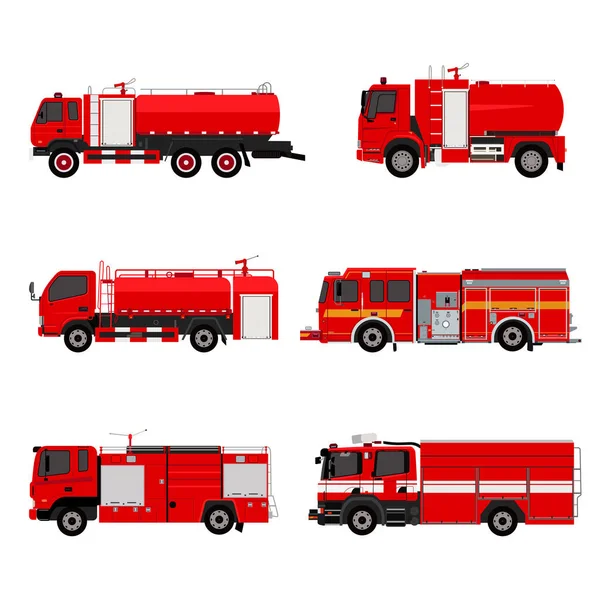 Fire Engines Fire Trucks Collection — Stock Vector