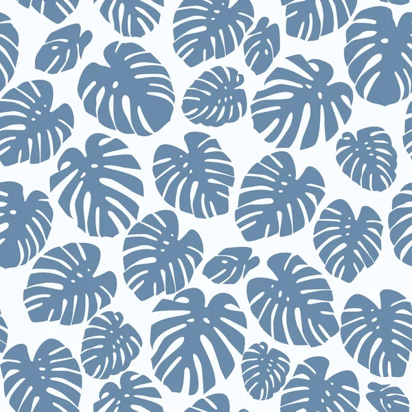 Patrón Tropical Sin Costuras Con Hojas Plantas Ilustración Vectorial Impresión — Vector de stock