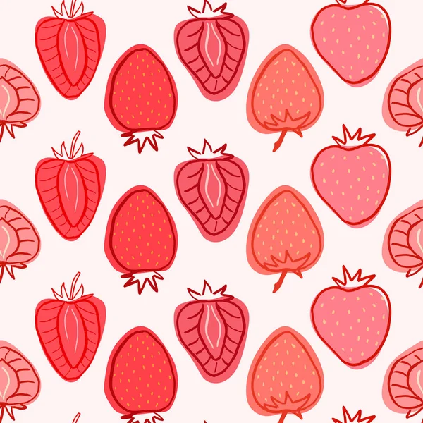 Motif Sans Couture Fraise Impression Textile Illustration Vectorielle — Image vectorielle