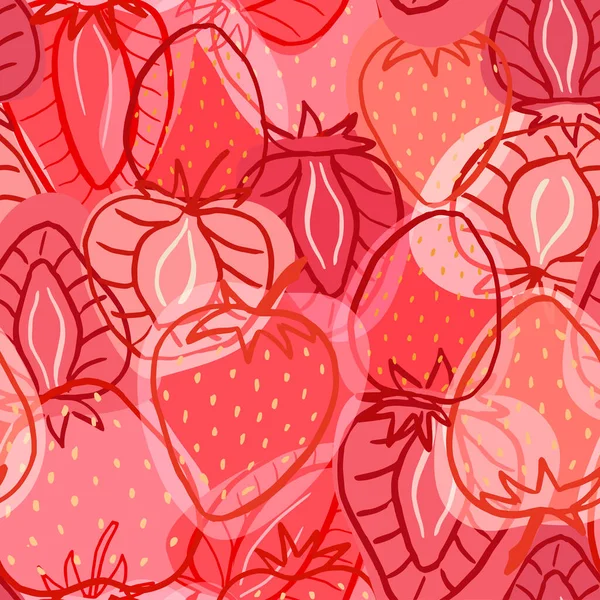 Nahtloses Muster Mit Süßen Erdbeeren Textildruck Stockillustration