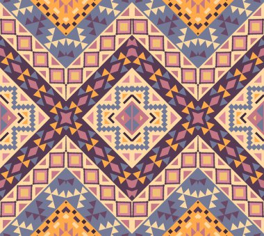 Seamless colorful navajo pattern clipart
