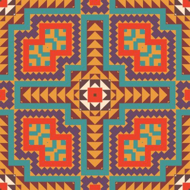 kesintisiz renkli navajo desen