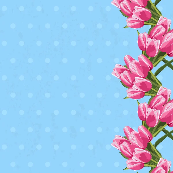 Hermoso ramo de tulipanes, fondo floral — Vector de stock