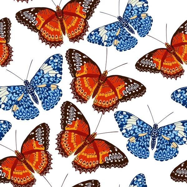 无缝背景的蝴蝶 — 图库矢量图片