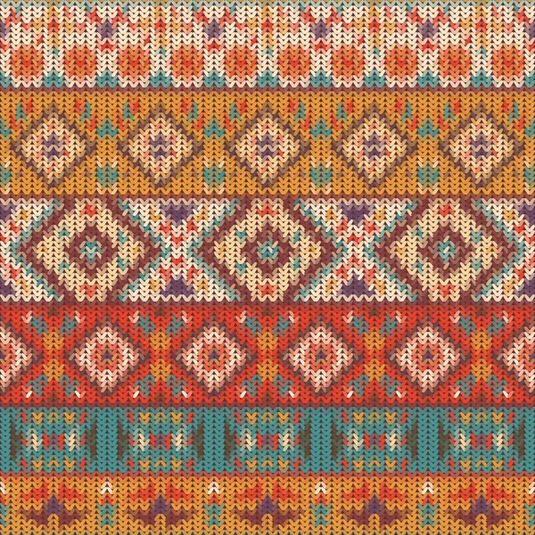 Patrón navajo de punto sin costura — Vector de stock