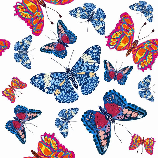 Seamless background of butterflies — Stock Vector