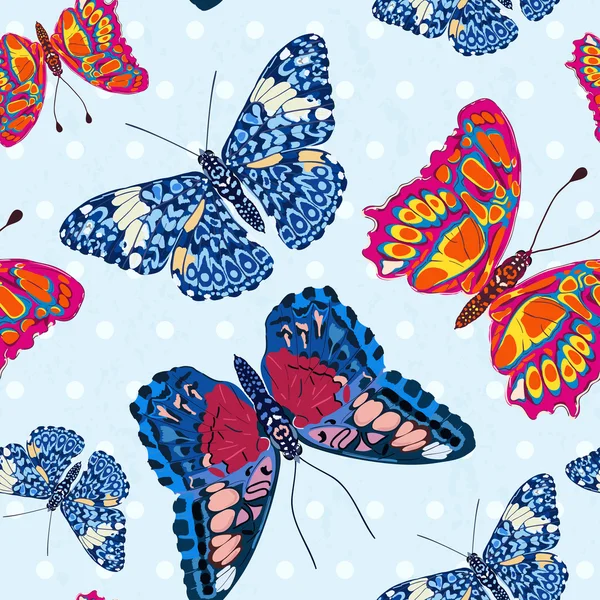 Seamless background of butterflies — Stock Vector