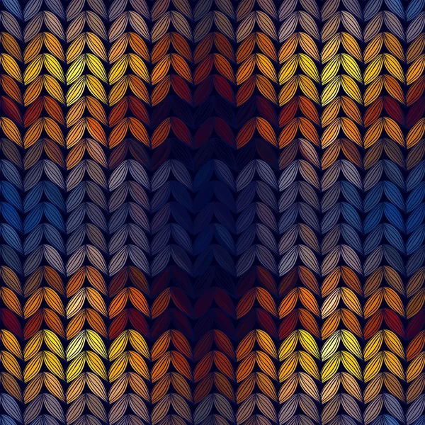 Seamless knitted sunset pattern — Stock Vector