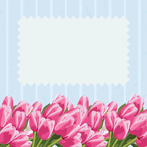 Boeket van tulpen, bloemen achtergrond — Stockvector