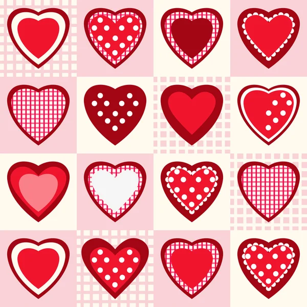 Set of 16 cute hearts — Stock Vector