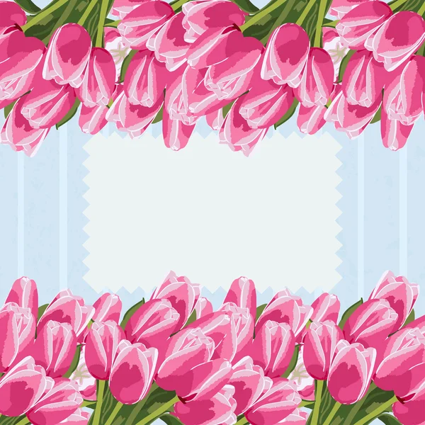 Ramo de tulipanes, fondo floral — Archivo Imágenes Vectoriales