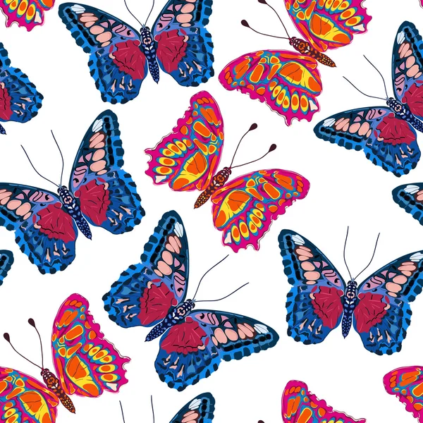 Seamless background of butterflies — Stock Vector