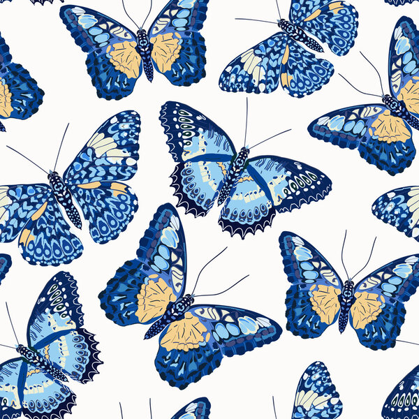 Seamless background of butterflies