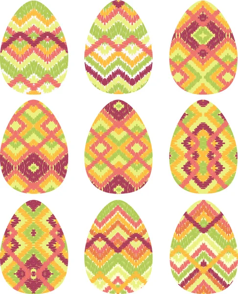 Set of twelve easter eggs — Stock Vector