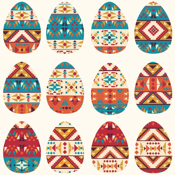 Conjunto de doce huevos de Pascua — Vector de stock