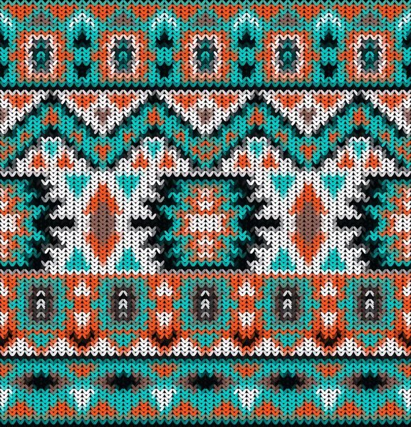 Seamless knitted navajo pattern — Stock Vector
