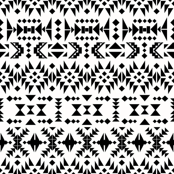 Seamless black and white aztec pattern — Stock Vector