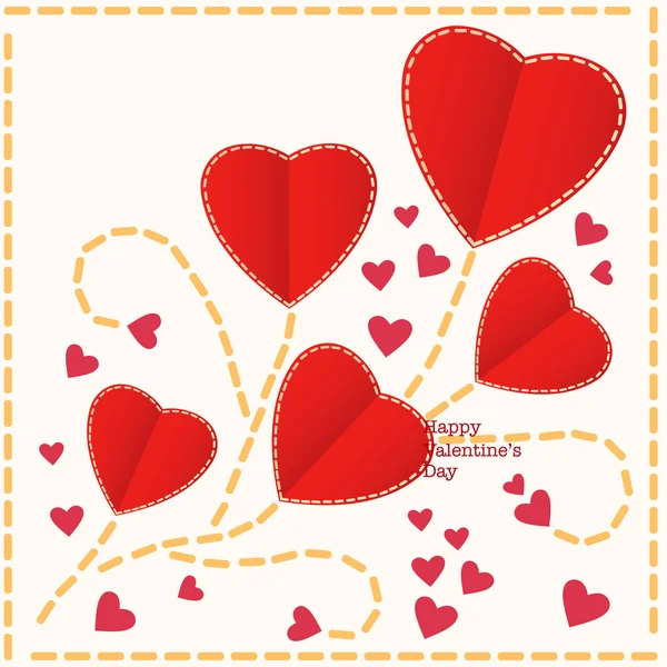 Rode harten valentines day card — Stockvector