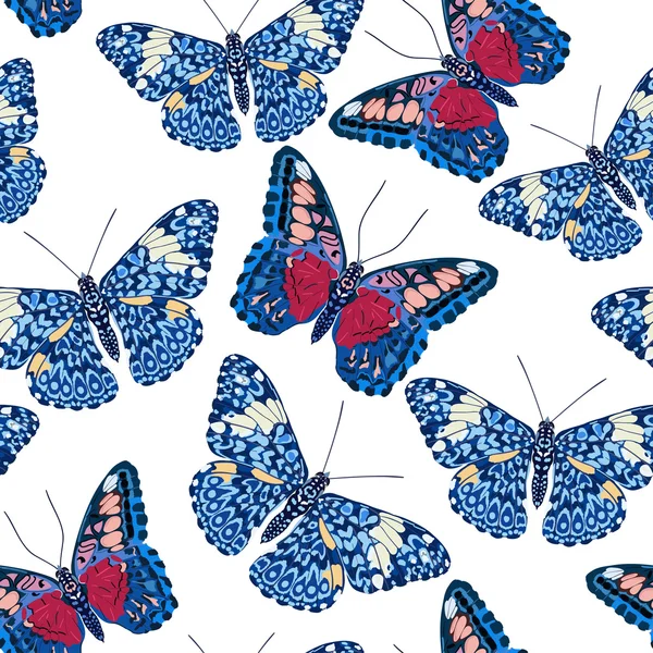Бесшовный фон бабочек — стоковый вектор