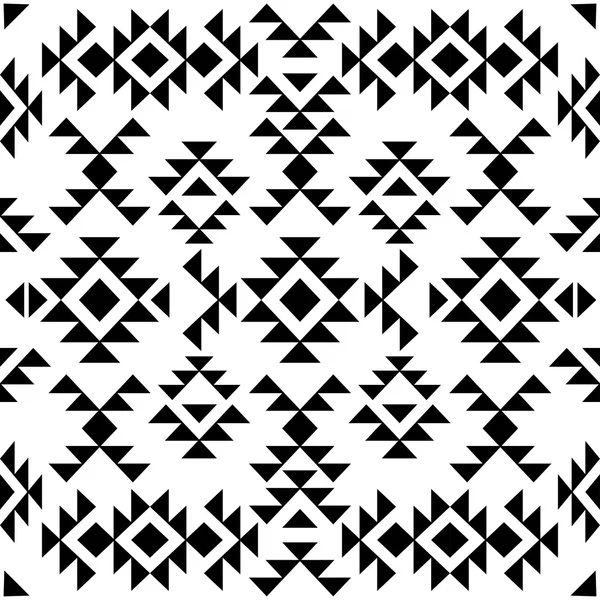 Naadloze zwart-wit navajo patroon — Stockvector