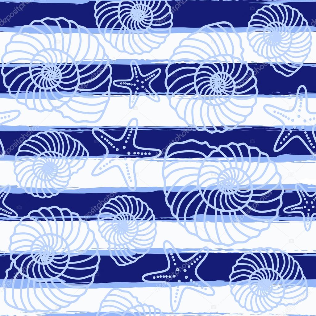 Seamless pattern with sea background