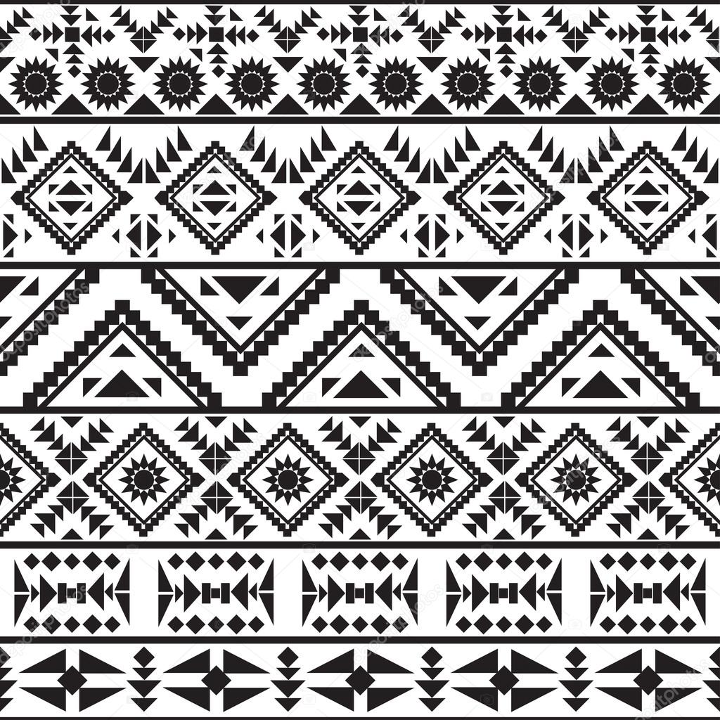 Seamless black and white aztec pattern — Stock Vector © Smirno #56038385