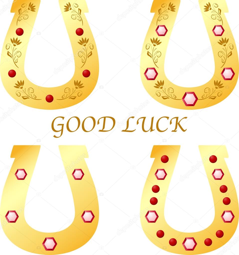 Set of four horseshoes for good luck Stock Vector Image by ©Smirno