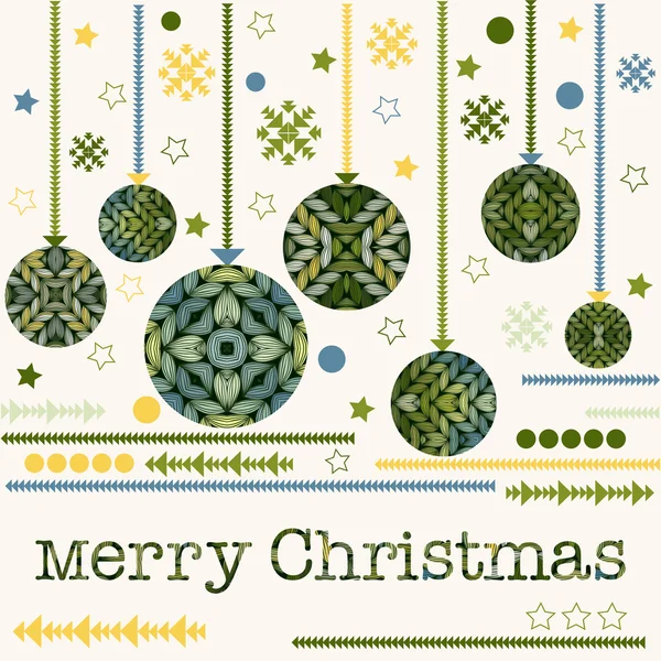 Christmas knitted balls — Stock Vector