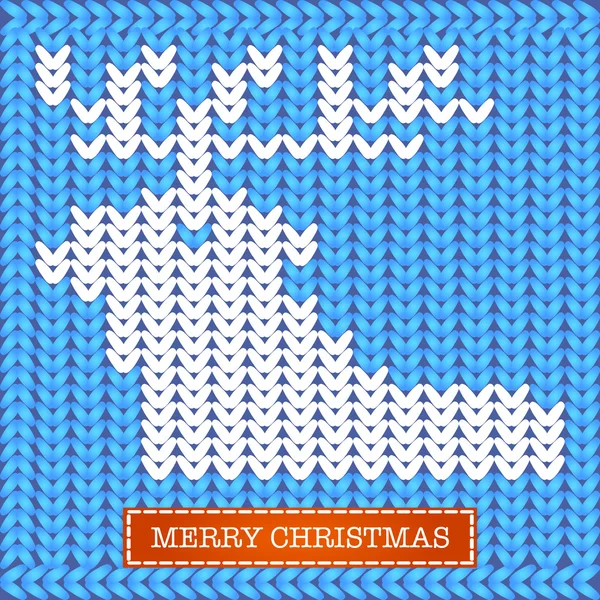 Christmas knitted card — Stock Vector