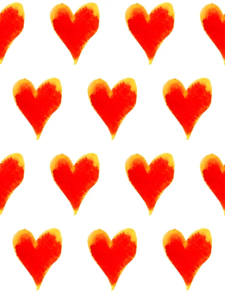 Watercolor hearts pattern — Stock Photo, Image
