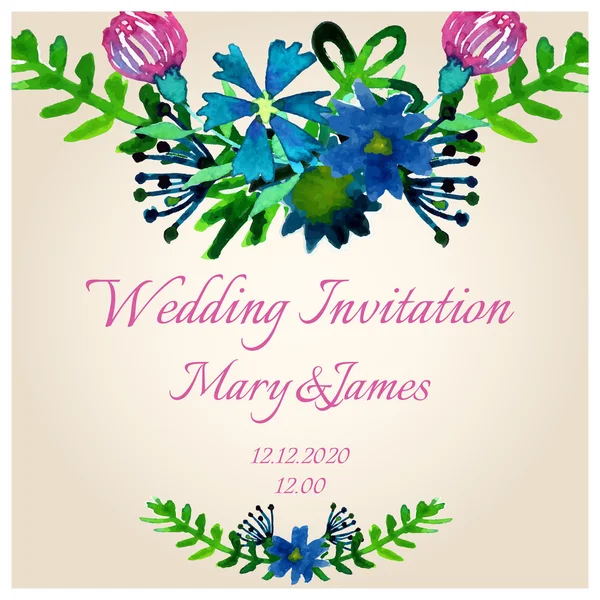 Wedding floral invitation — Stock Photo, Image