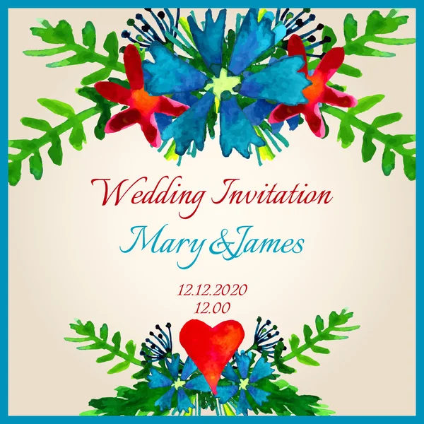 Wedding floral invitation — Stock Photo, Image