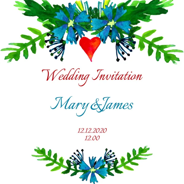 Wedding floral invitation — Stock Photo, Image