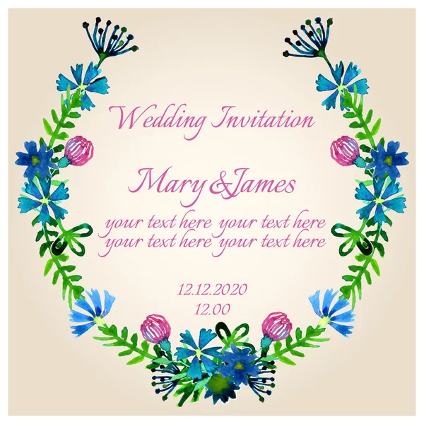 Wedding floral invitation — Stock Photo, Image