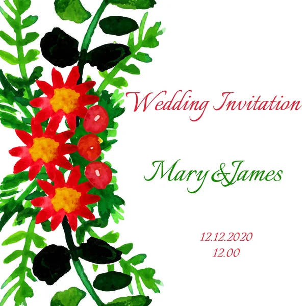 Wedding floral invitation — Stock Photo, Image