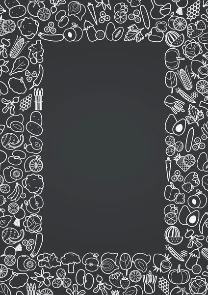 Sketched vegetables frame — Stock Image Sketched vegetables frame Royalty Free Stock Photos