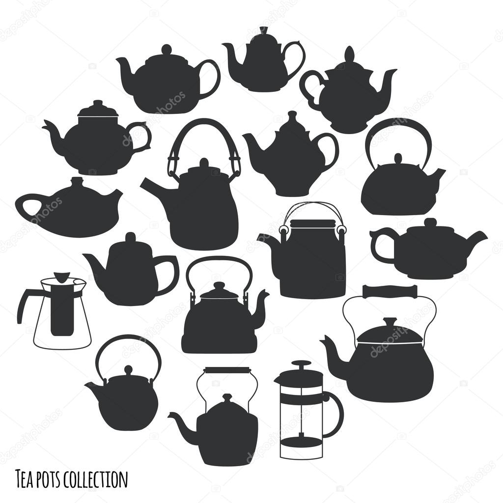 Teapots icons background