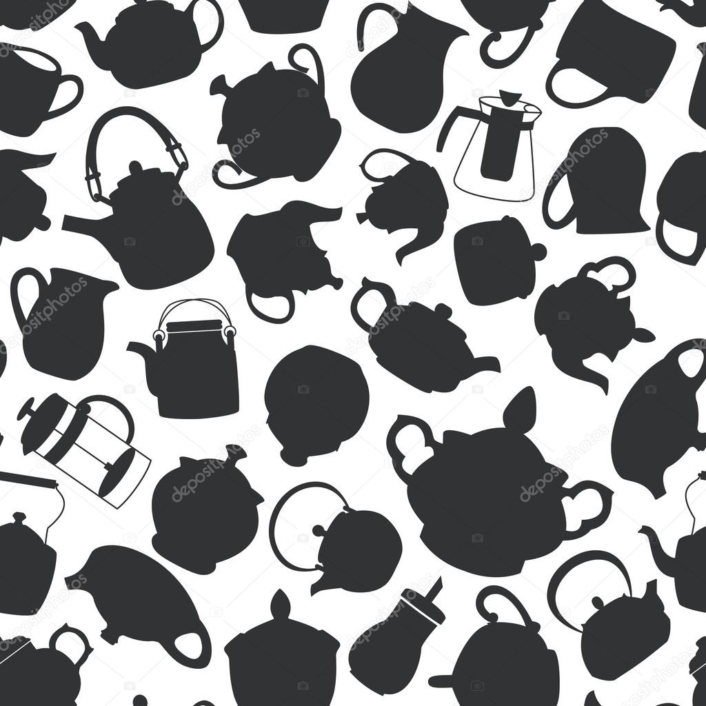 Teapots icons background