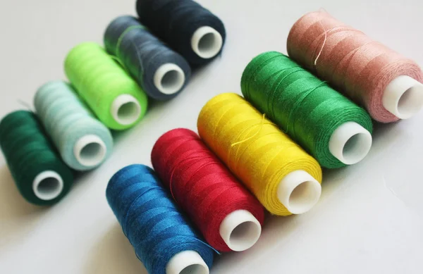 Bobbins of color thread — Stock Photo, Image