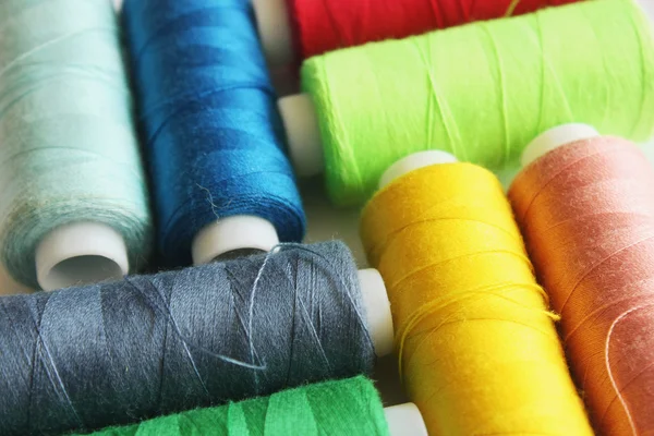 Bobbins of color thread — Stock Photo, Image