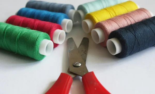 Bobbins of color thread — Stock Photo, Image