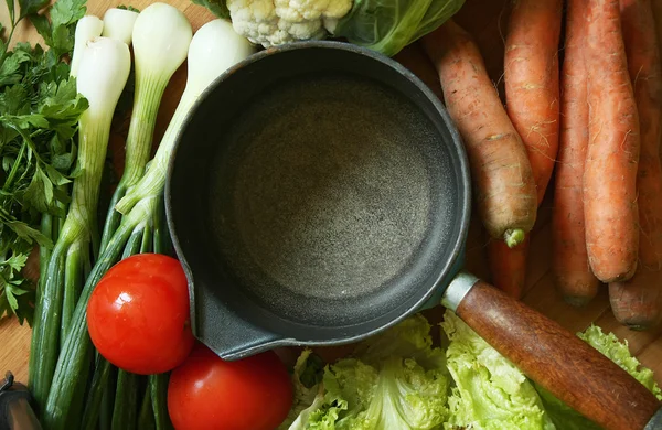 Cocción de verduras frescas — Foto de Stock