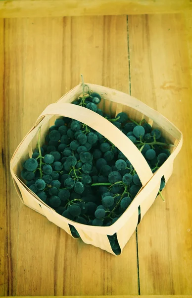 Cesto de uvas escuras — Fotografia de Stock