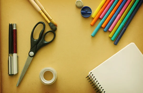 Antecedentes com ferramentas de escritório — Fotografia de Stock