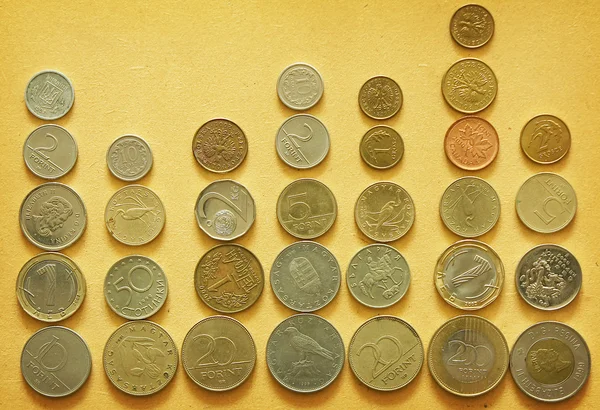Tło z rozrzuconych monet — Zdjęcie stockowe