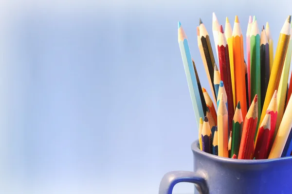 Color pencils in the cup — Stock Photo, Image