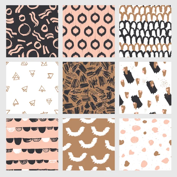 Fashionable seamless pattern design collection — Stock Vector